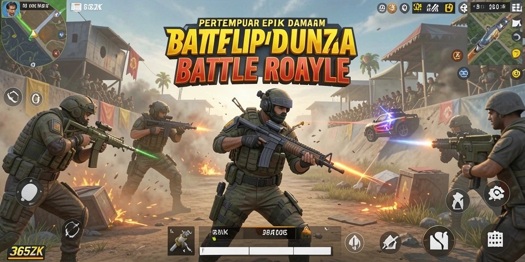 Screenshot gameplay 365ZK dengan aksi pertempuran yang intens.