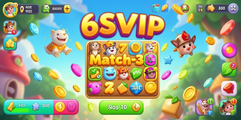 Gameplay menarik 6SVIP yang penuh warna dan tantangan Match-3.