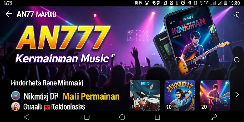 Tangkapan layar dari gameplay AN777 menampilkan keseruan bermain musik.