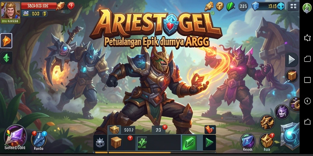 Screenshot ARIESTOGEL menampilkan aksi seru dalam pertarungan epik ARPG.