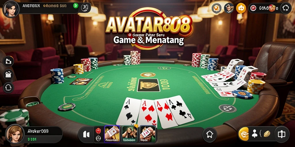 Gameplay seru dalam AVATAR808 yang menampilkan aksi Poker intens.