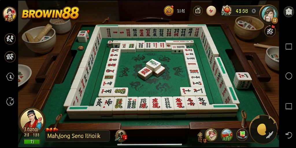 Tampilan gameplay Mahjong yang seru dan mendebarkan.