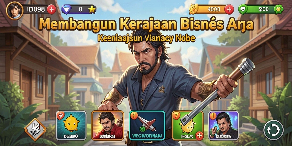 Screenshot utama ID098 yang menampilkan gameplay Tycoon yang seru.
