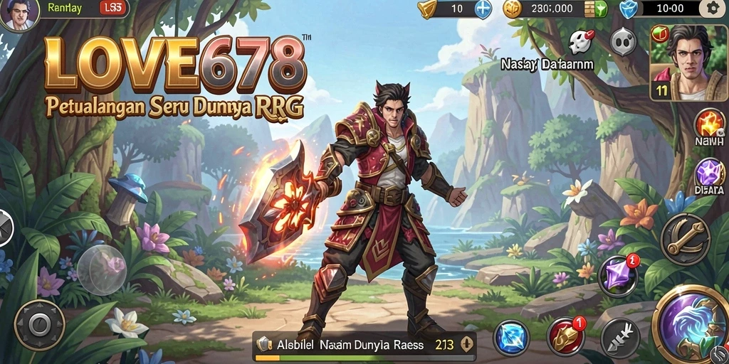 Tangkapan layar menunjukkan aksi seru dalam permainan RPG LOVE678.