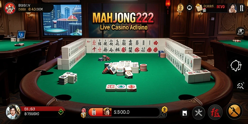 Tampilan gameplay Live Casino di MAHJONG222 yang mendebarkan.