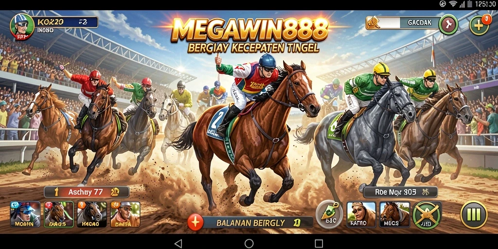 Gameplay Racing yang seru dan mendebarkan di MEGAWIN888.