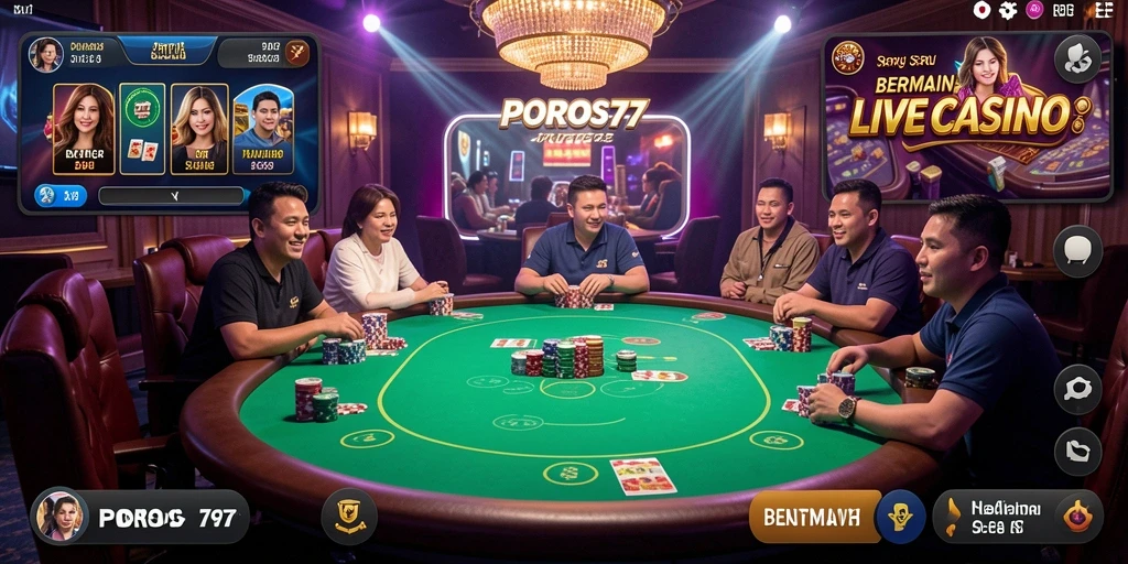 Gameplay mendebarkan di aplikasi Live Casino POROS77.