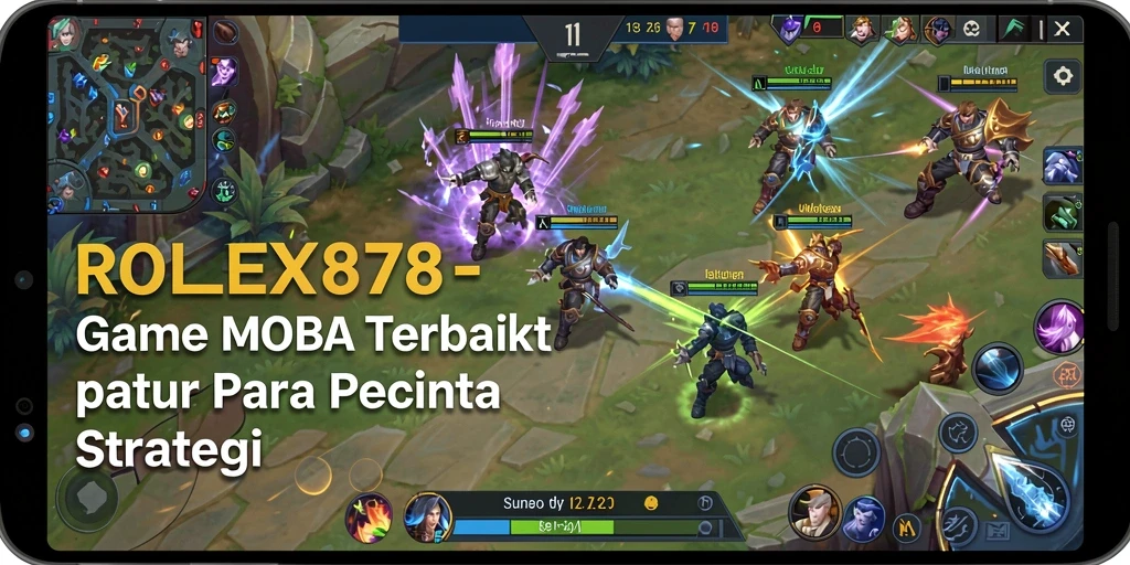 Screenshot gameplay intens dari ROLEX878 menunjukkan pertempuran seru antara tim.