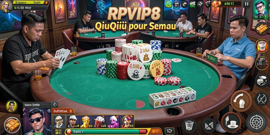 Tampilan menarik dari gameplay QiuQiu di RPVIP8.