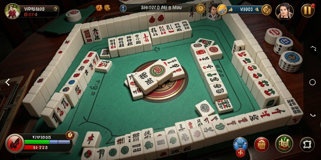Tampilan menawan gameplay Mahjong di VIP805 saat bermain.