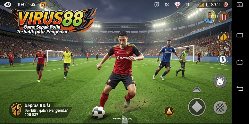 Tampilkan aktivitas seru dalam gameplay sepak bola.